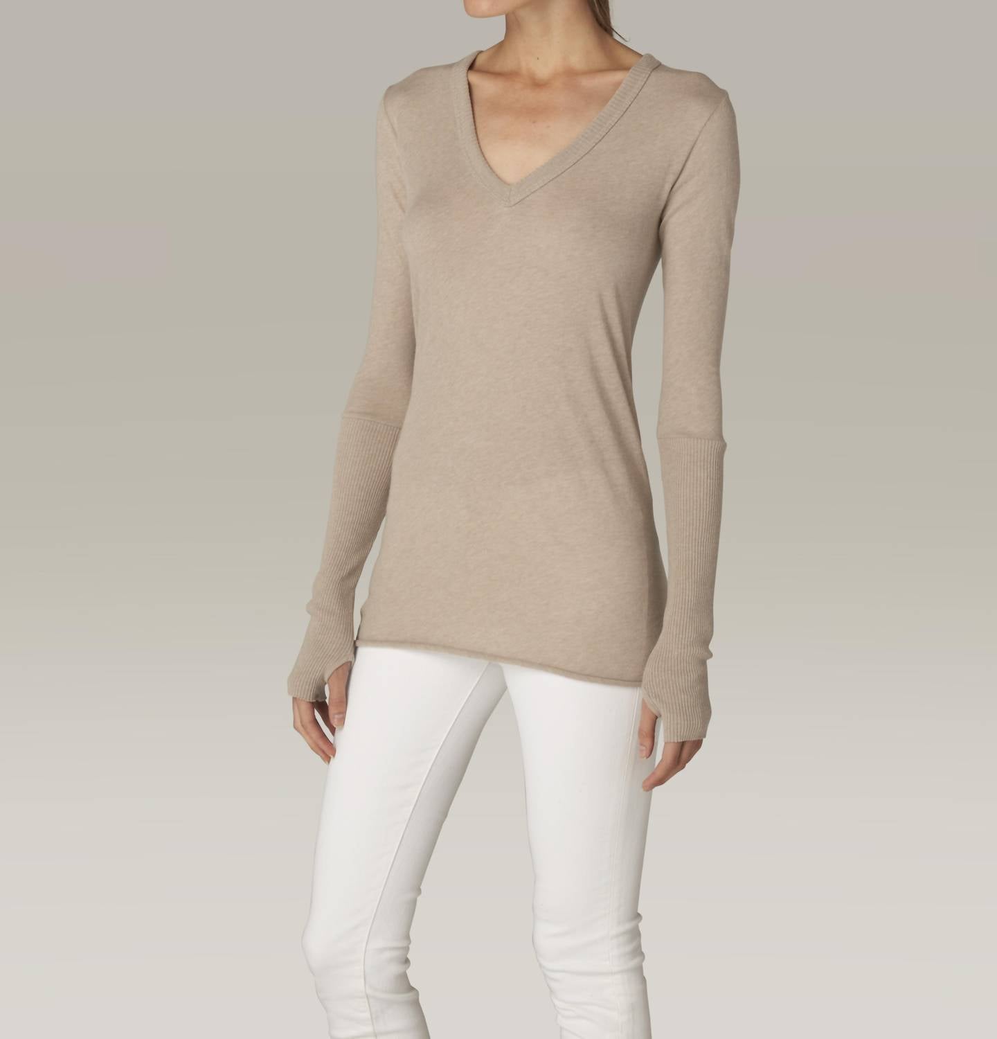 Enza Costa - CASHMERE FITTED CUFFED L/S V