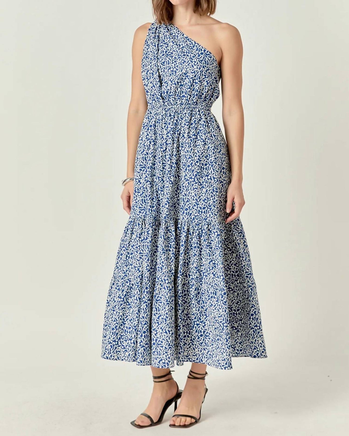 2.7 August Apparel - Print One Shoulder Maxi Dress