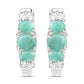 1.30 Carat Genuine Emerald and White Topaz .925 Sterling Silver Earrings
