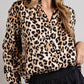 Ee:Some - Leopard Print Button Up Blouse