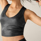 Beyond Yoga - Heather Rib Shine Glow On Cropped Tank