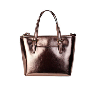 Michael Kors - Bolsa tote feminina Jet Set Metallic Xs Carryall Top com zíper