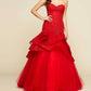 Mac Duggal - Lace Ruffled Tulle Ball Gown
