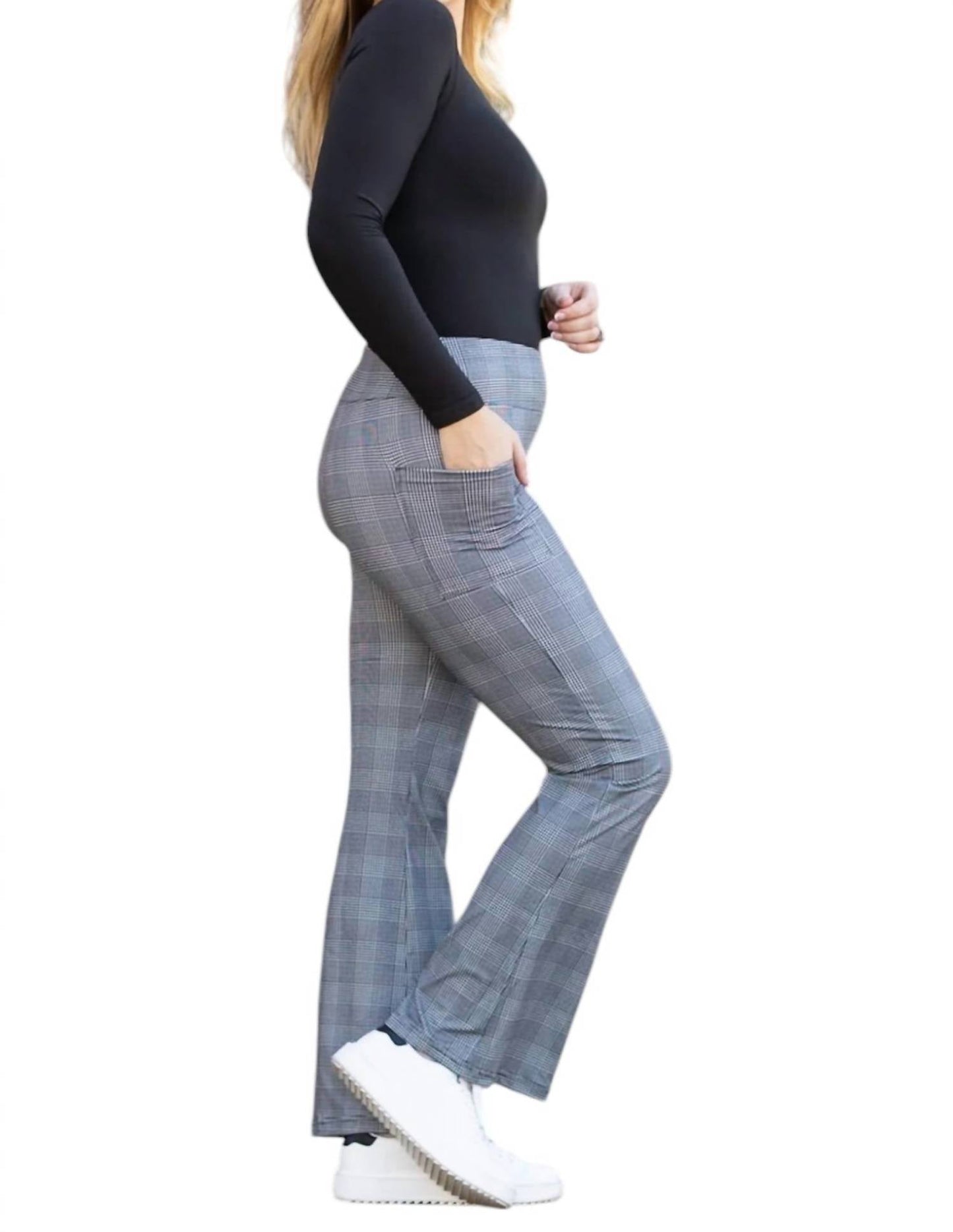 Julia Rose - Felicity Plaid Bootcut Leggings