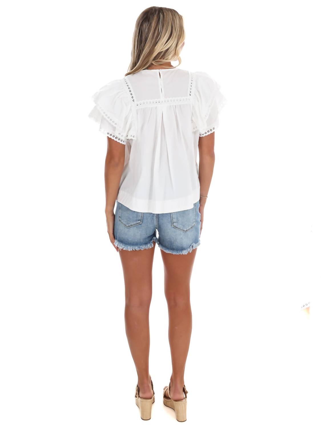 Easel - Golden Hour Poplin Top