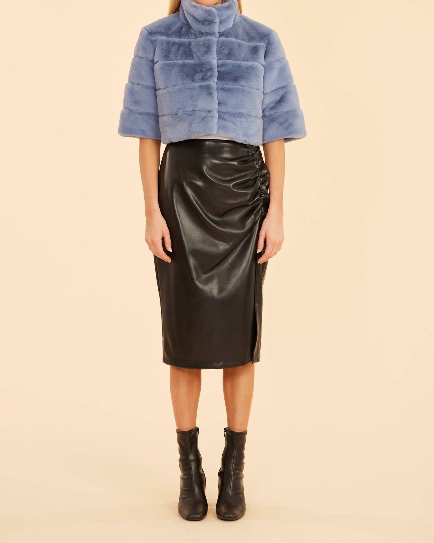 Dolce Cabo - Faux Leather Side Slit Skirt