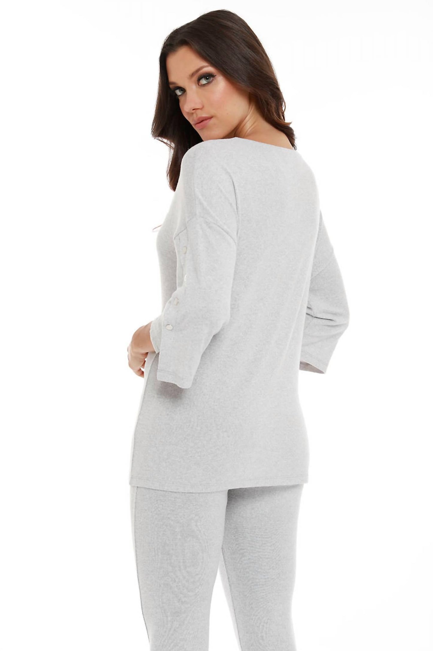 French Kyss - Adriana Kashmira 3/4 Button Sleeve Sweater