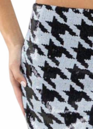Better Be - Houndstooth Sequin Skirt