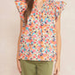 Entro - Floral Ruffle Sleeve Top