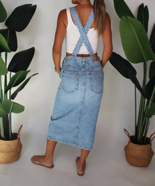 Free People - Bardot Denim Skirtall Overalls