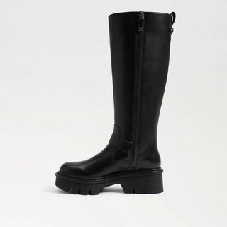 Sam Edelman - Botas femininas de salto grosso com fivela Carter e detalhes até o joelho