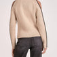 Elan - Contrast Trim Cold Shoulder Sweater