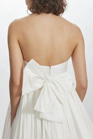 Amsale - Vestido de noiva babydoll de tafetá sem alças