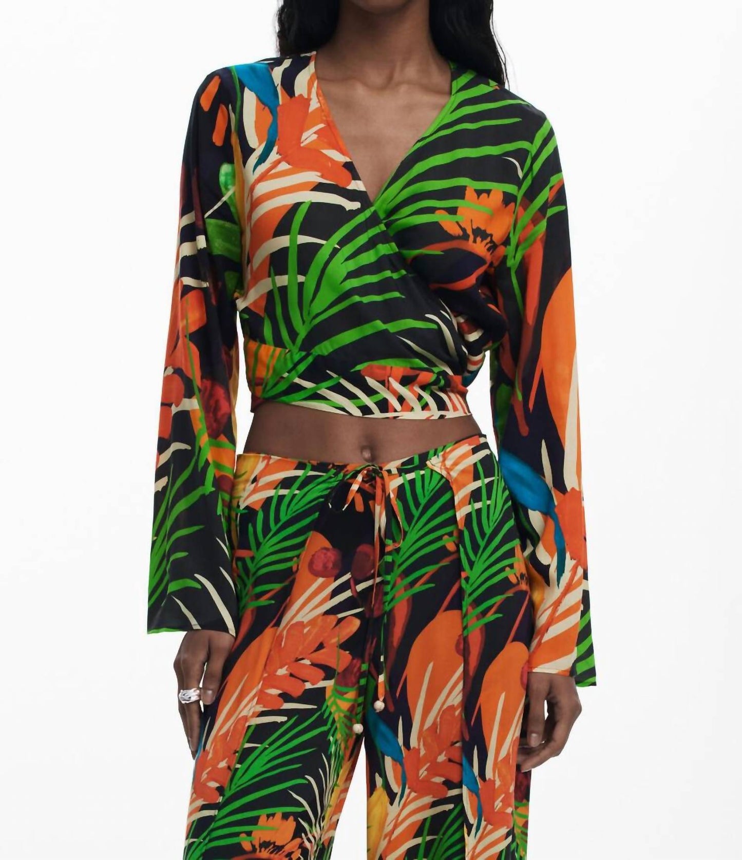 Desigual - TROPICAL WRAP TOP