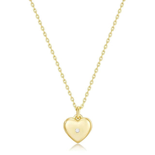 Eklexic - Colar feminino com pingente de coração e zircônia cúbica