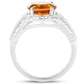 2.81 Carat Genuine Citrine and White Topaz .925 Sterling Silver Ring