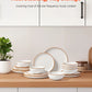 18 Piece White Ceramic Dinnerware Set with Gold Rim