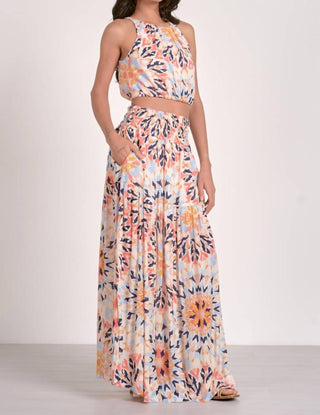 Elan - Saia longa com cintura franzida