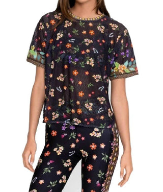 Johnny Was - Camiseta curta oversize Nani Mesh