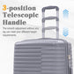 4-Piece PP Spinner Wheel Luggage Set with Cosmetic Case, Light Gray
