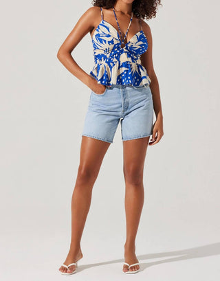 Astr - Top Peplum com mistura de linho Minka