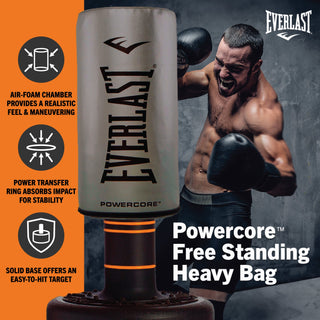 Everlast Powercore Bolsa de treinamento fitness autônoma para ambientes internos, arredondada e resistente