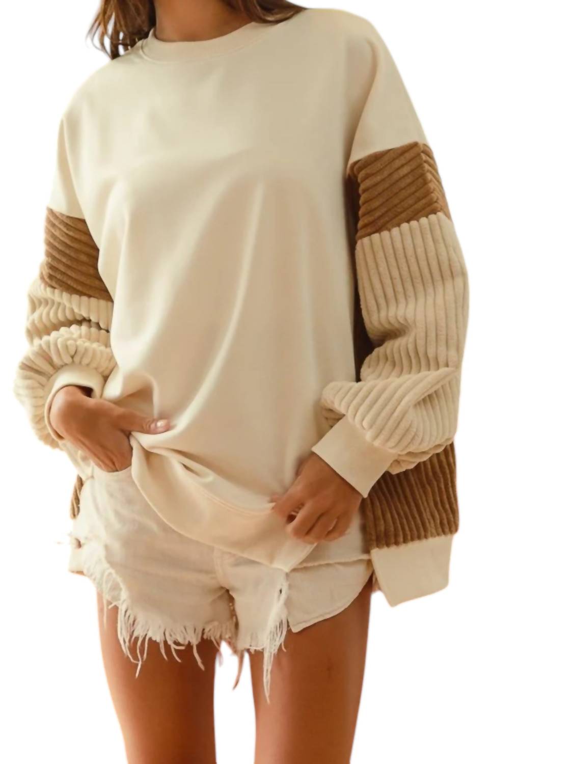 Bibi - French Terry With Corduroy Sweater