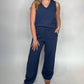 Bobi - V- Neck Raw Edge Tank Top