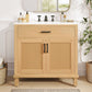 Bathroom Vanity With Ceramic Sink, Modern Free Standing Cabinet