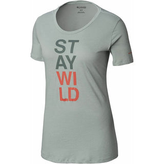 Camiseta Columbia Word Block Feminina Verde Tamanho Extra Grande