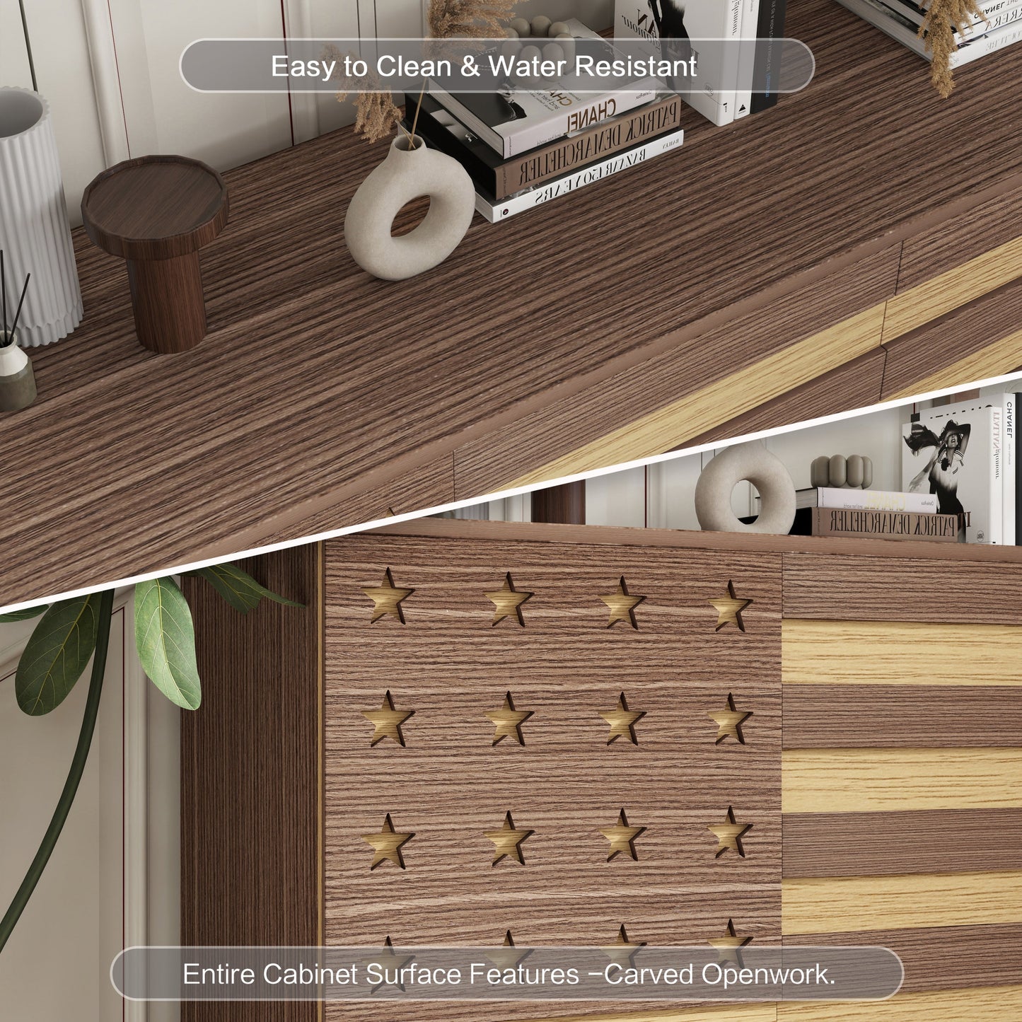 55-Inch Hand-Carved Buffet Sideboard Cabinet