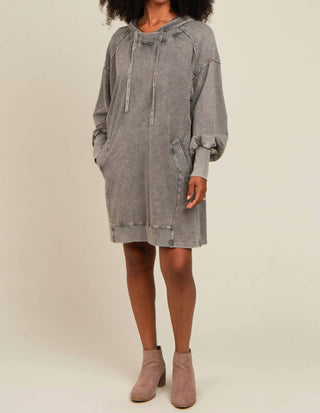 Easel - Halle Hooded Mini Dress