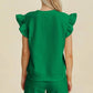 Double Take - Ruffle Sleeve Top And Short Set