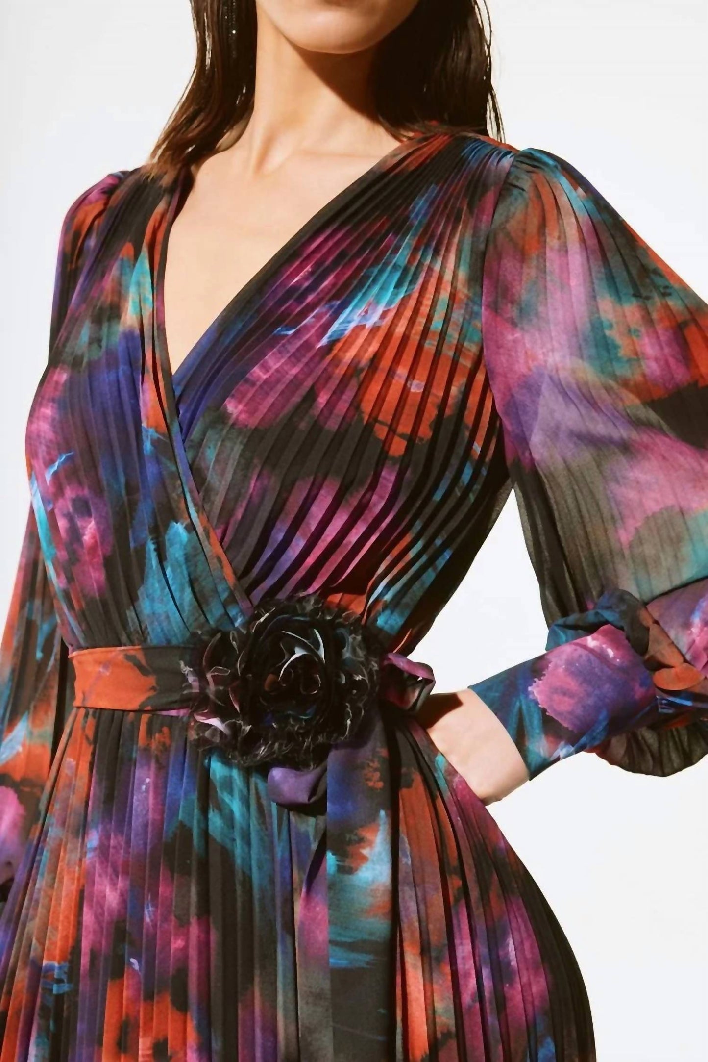 Joseph Ribkoff - Chiffon Pleated Midi Dress