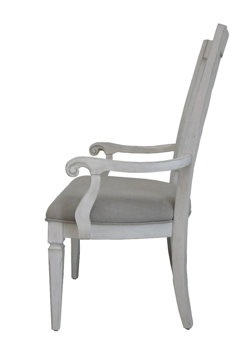 Katia Arm Chair (Set of 2) - Light Gray / White