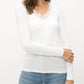 Mystree - Women's Daphne Lace Trim V Neck Top
