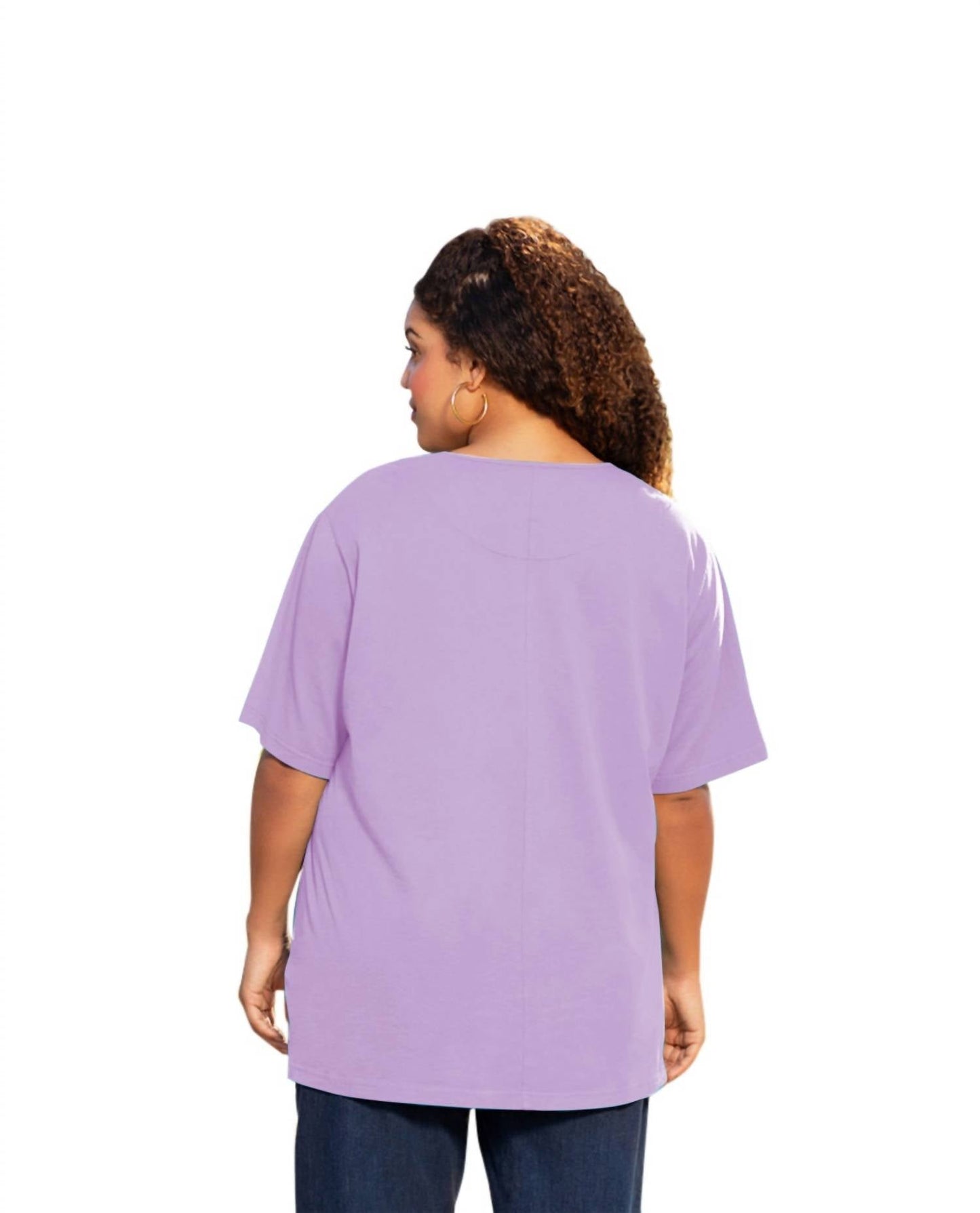 On The Plus Side - Side Cotton Short Sleeve Tee - Plus