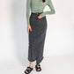 Recollection Brand - Frayed Hem Asymmetrical Stretch Denim Maxi Skirt