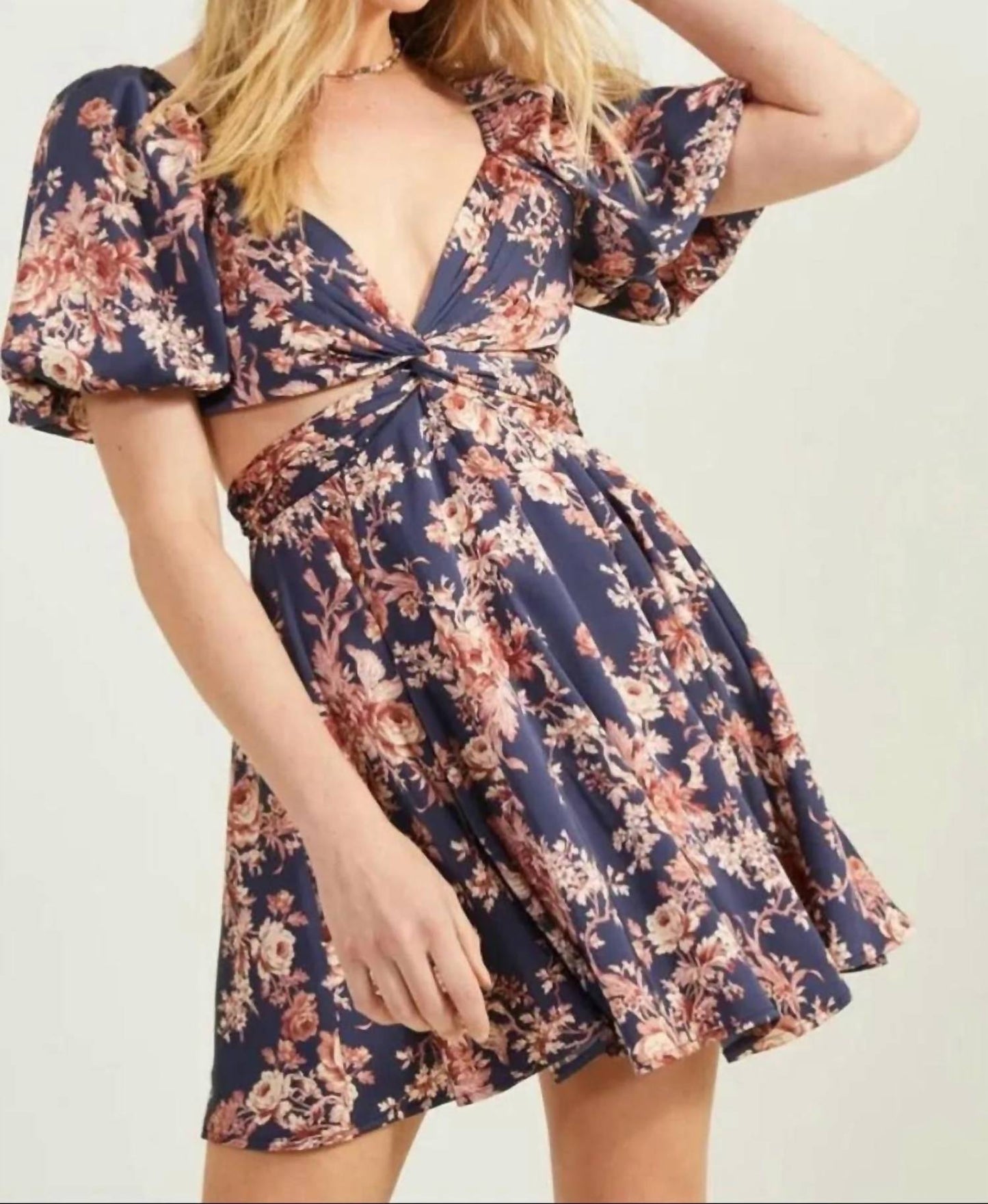 Altar'D State - Floral Dress With Cut Outs
