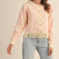 &Merci - Floral Fringed Sweater Cardigan