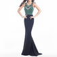 Rachel Allan - Beaded Jersey Sheath Evening Gown