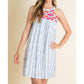 Thml - Stripe Embroidered Halter Dress