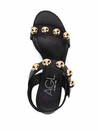 Sandália AGL Maila Studded em Preto Tamanho 9