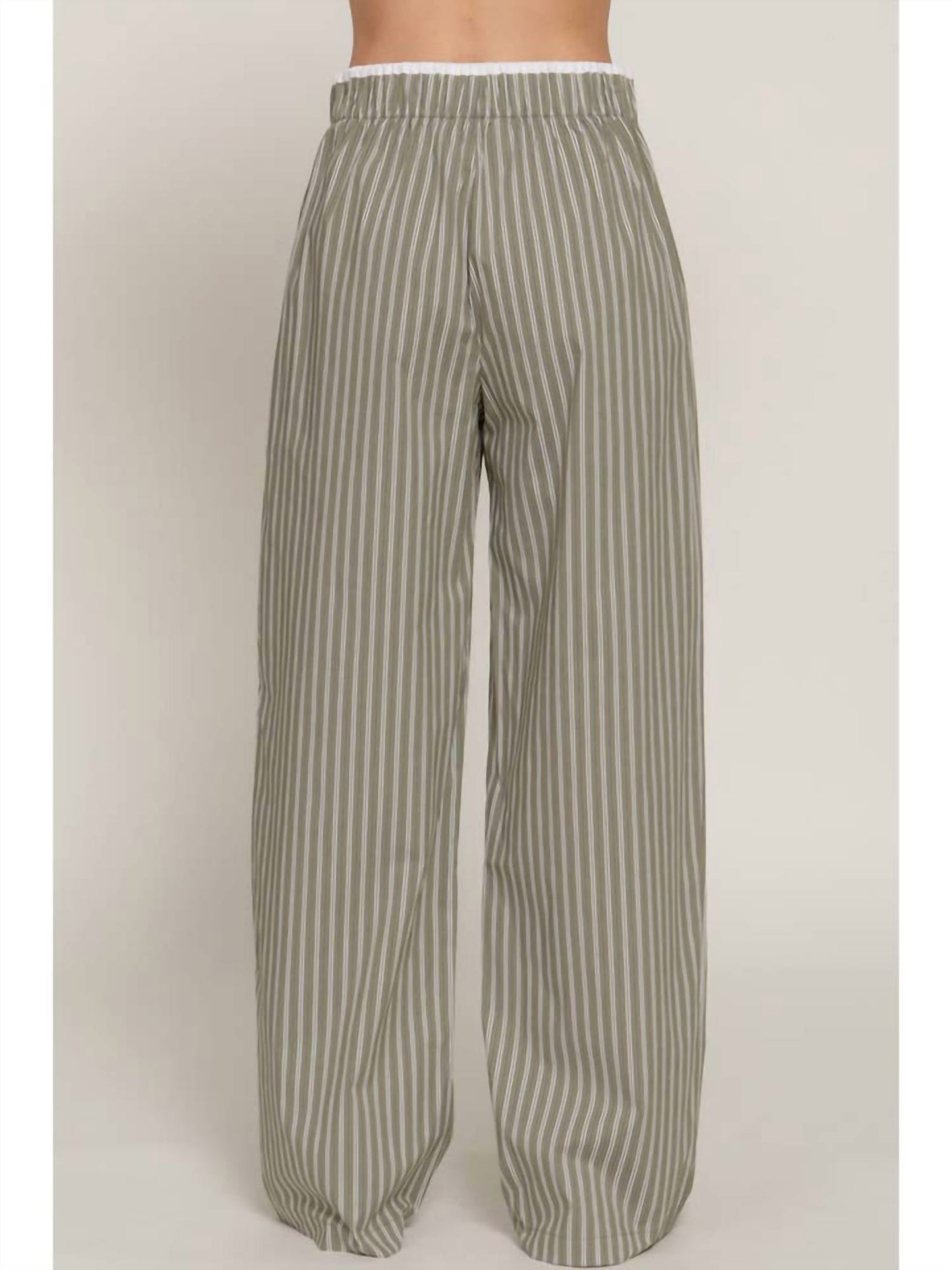 Active Basic - Contrast Waist Combo Boxer Straight Stripe Pants