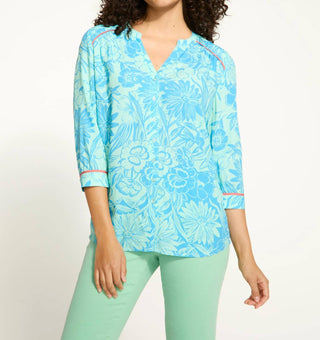 Fdj - Piping 3/4 Sleeve V-neck Shirt