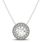 Diamond Halo with Center Bezel in 14k White Gold (5/8 cttw)