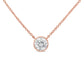 10K Rose Gold 1/3 Carat Round Brilliant-Cut Diamond Modern Bezel-Set Solitaire 16"-18" Pendant Necklace (H-I Color, SI2-I1 Clarity)