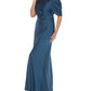 Joseph Ribkoff - Draped Cold Shoulder Satin Long Dress