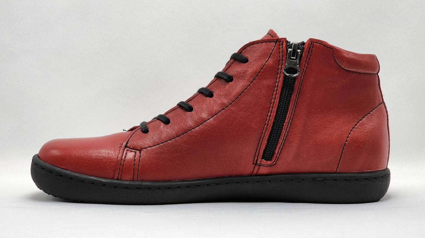 Kcr Group - Women's Medical-Sole Fur-Lined Zip-Up Leather Boots