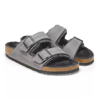 Birkenstock - Sandália feminina Arizona Shearling